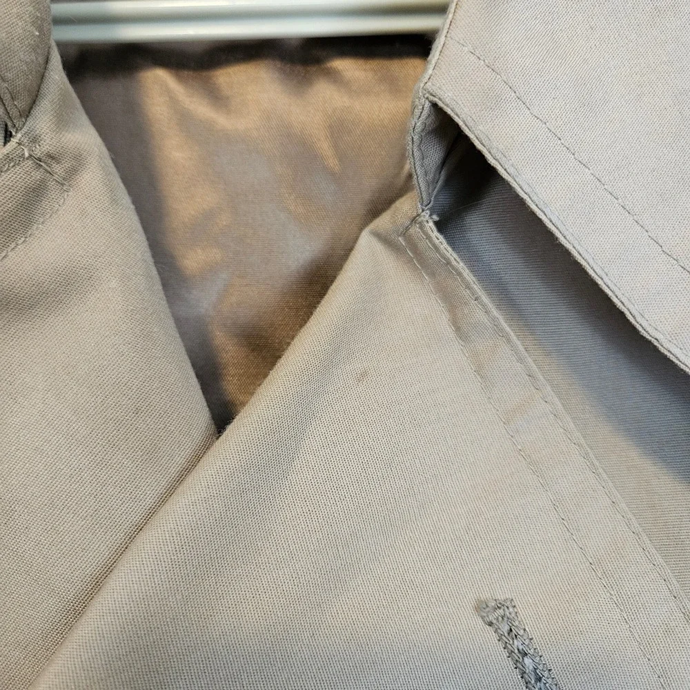 Vintage Sears Double Breasted Trench Coat Belted Mens 42 Beige Tan Detective